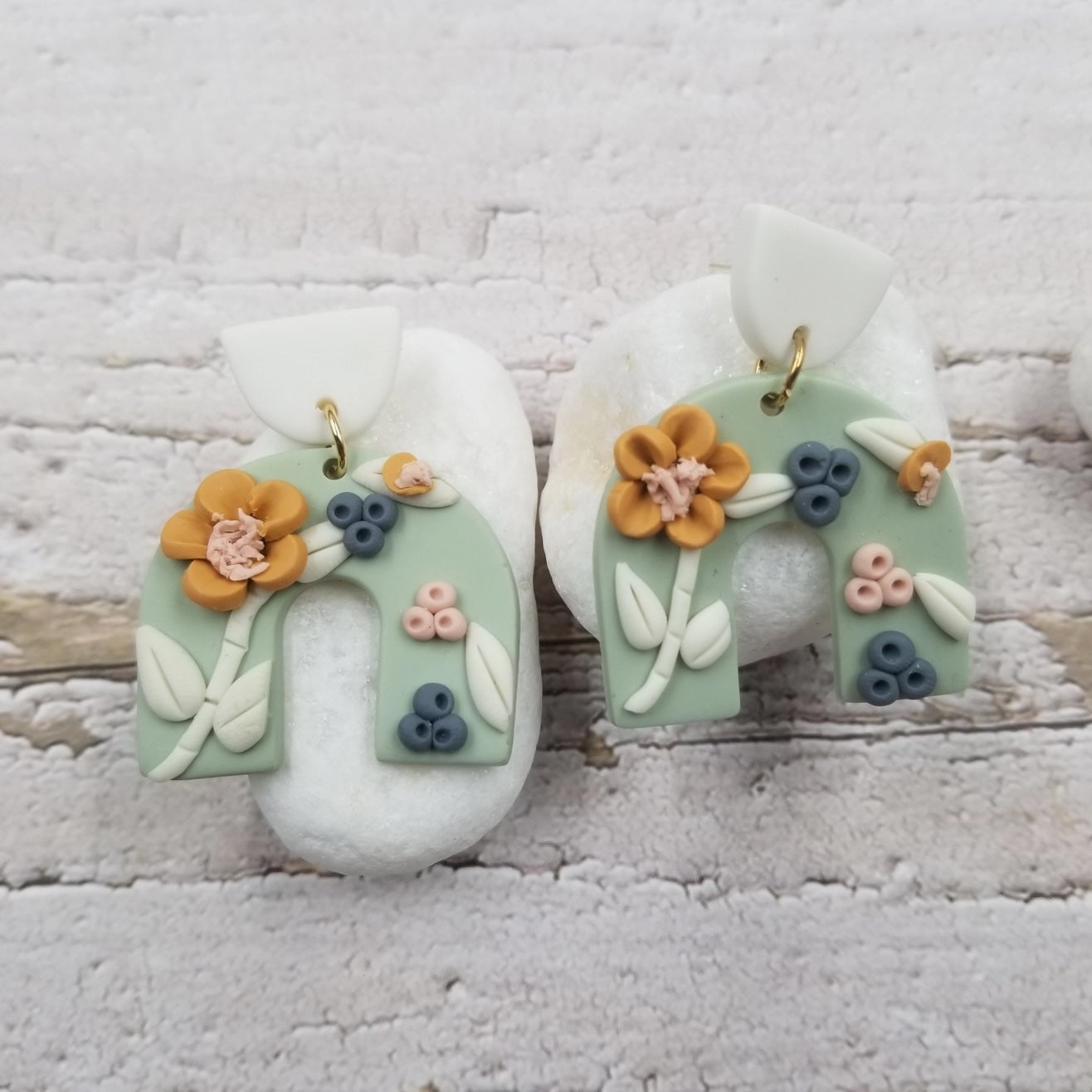 Floral Clay Earrings