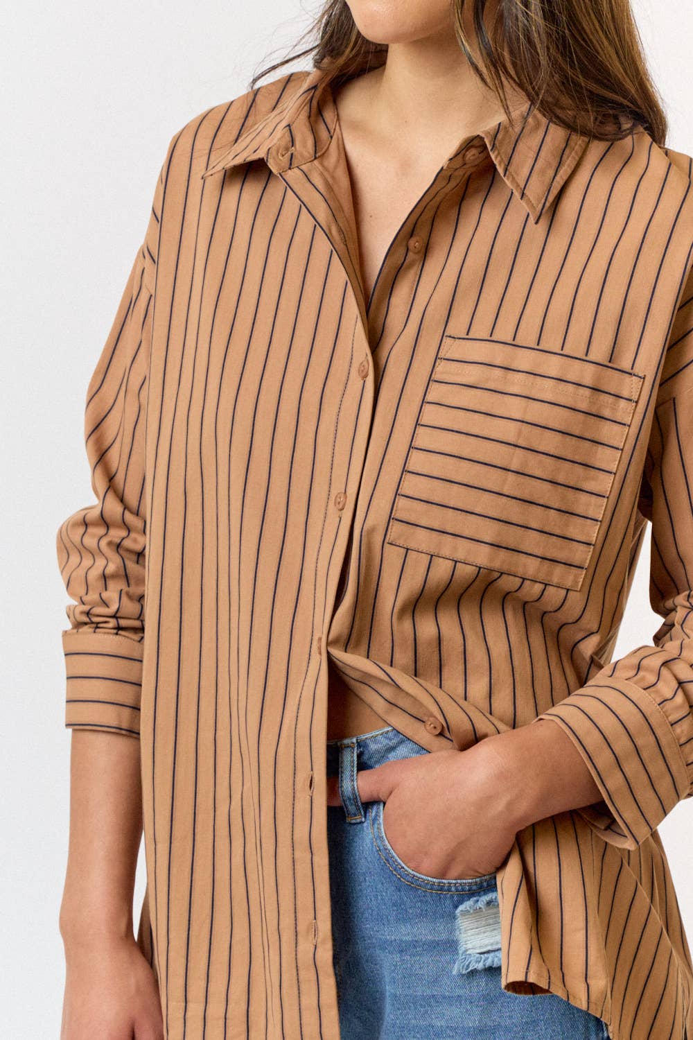 Oversized Striped Button Down