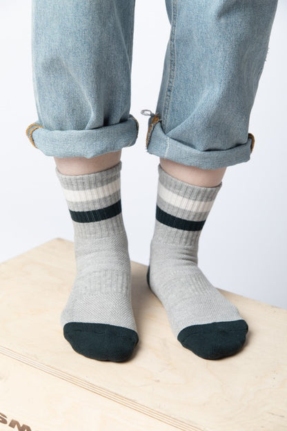 Stripe Ribbed Crew Socks