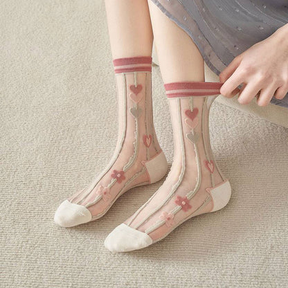 Floral Sheer Socks