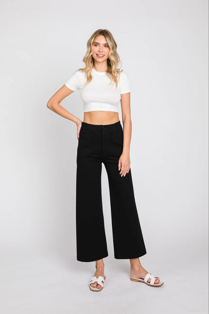 LTJ Cropped Wide Leg Ponte Pant