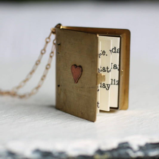 Love Story Book Locket Necklace