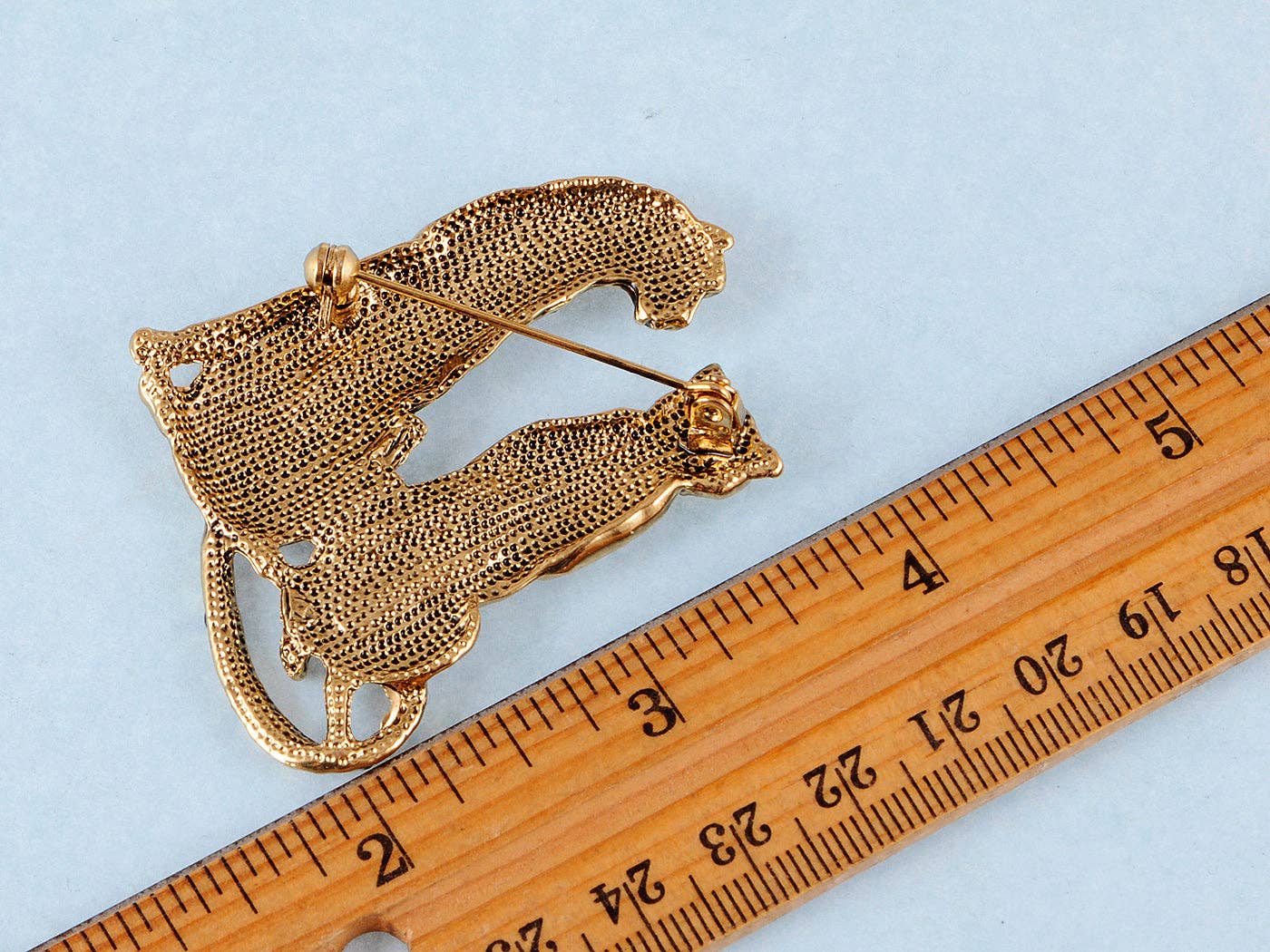 Twin Leopard Brooch