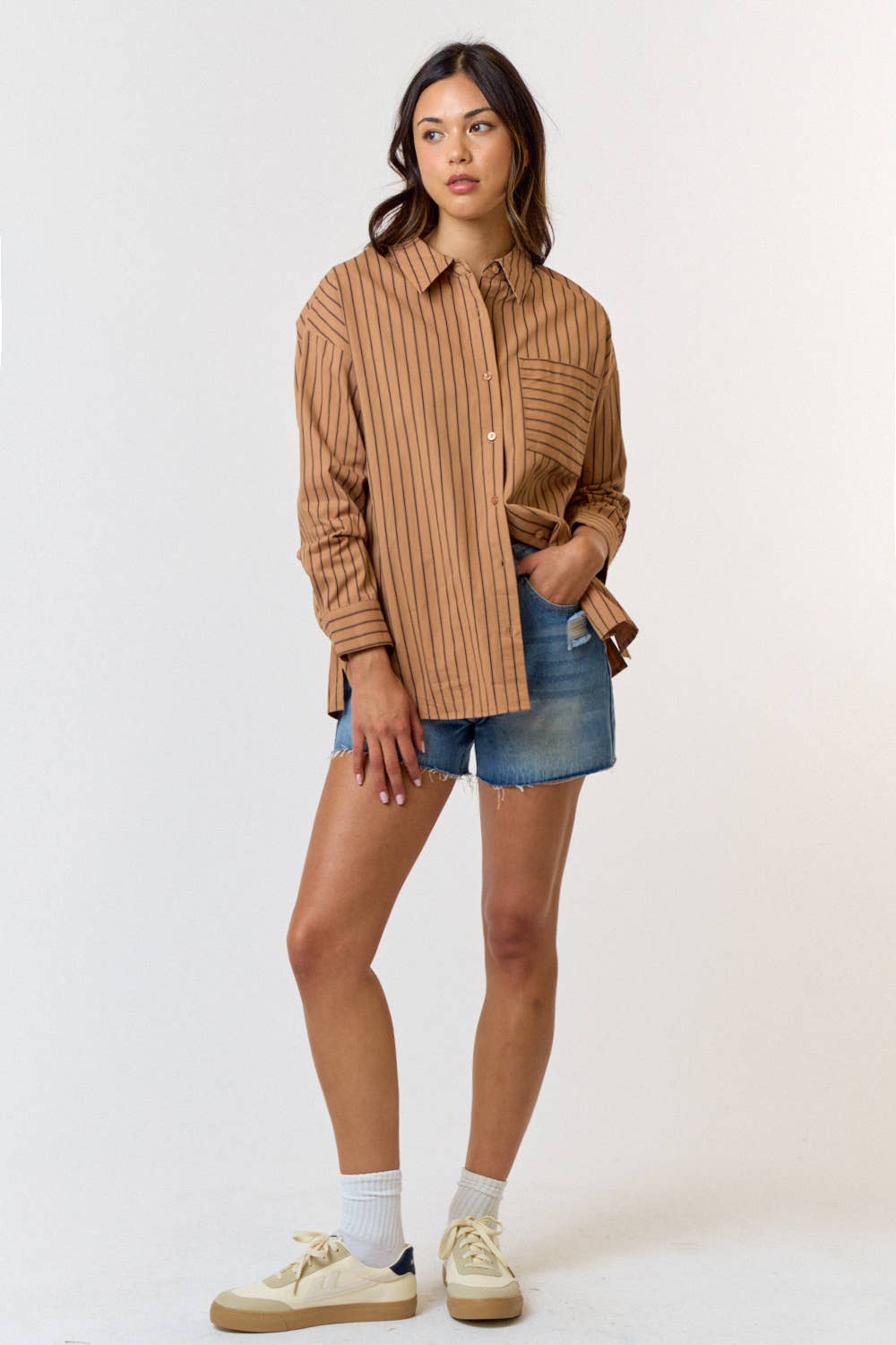 Oversized Striped Button Down