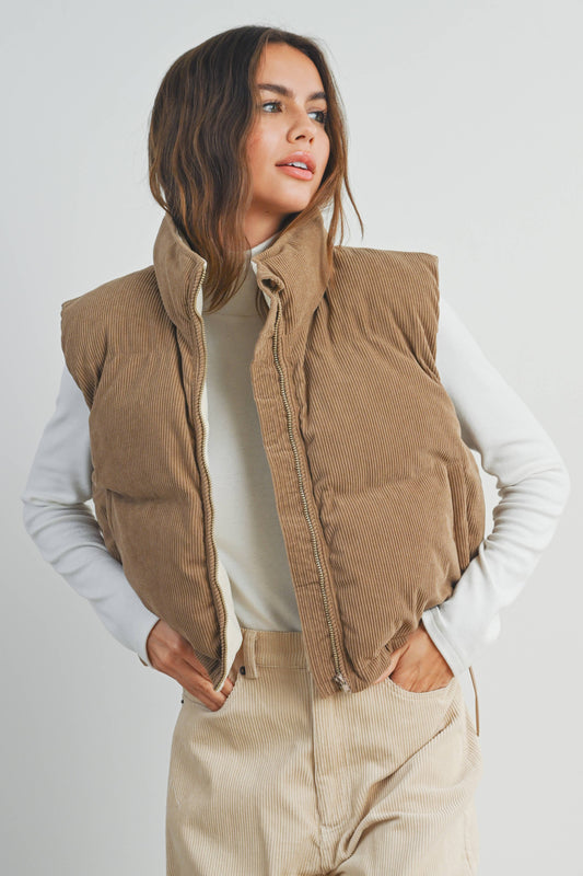 Corduroy Puffer Vest