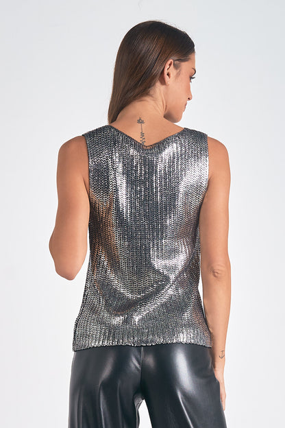 Metallic Sleeveless Sweater