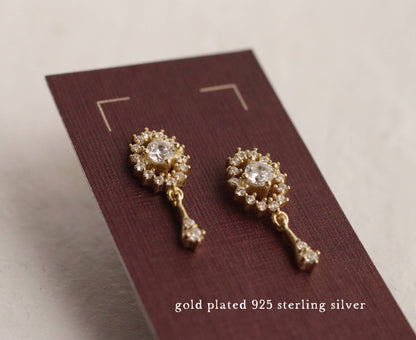 Tudor Queen Stud Drop Earrings