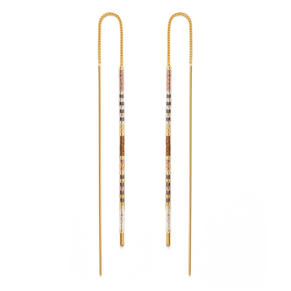 Miyuki Seed Bead Threader Earrings