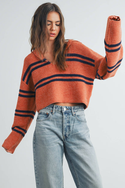 Striped Collar Sweater