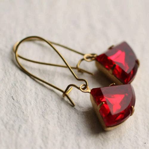 Ruby Red Deco Earrings