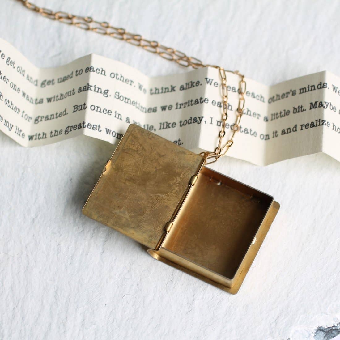 Love Story Book Locket Necklace