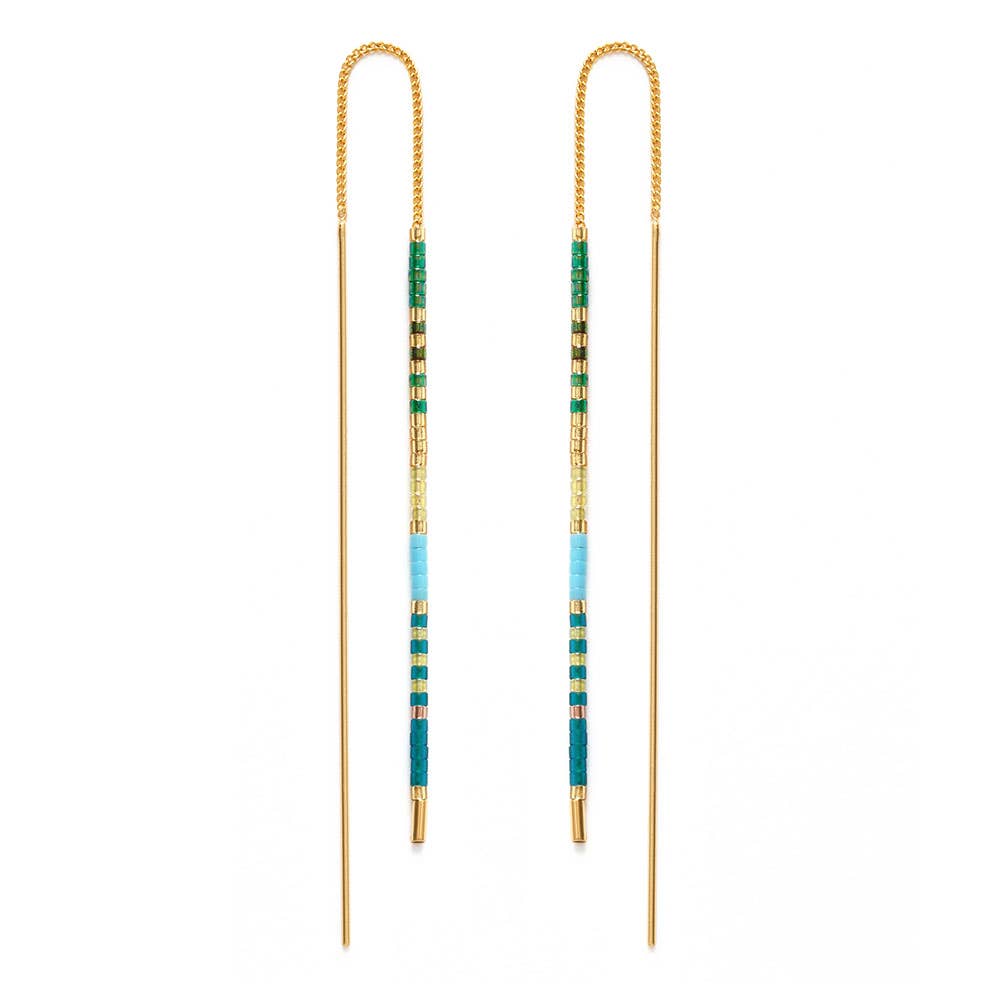 Miyuki Seed Bead Threader Earrings