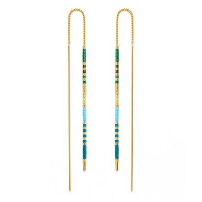 Miyuki Seed Bead Threader Earrings