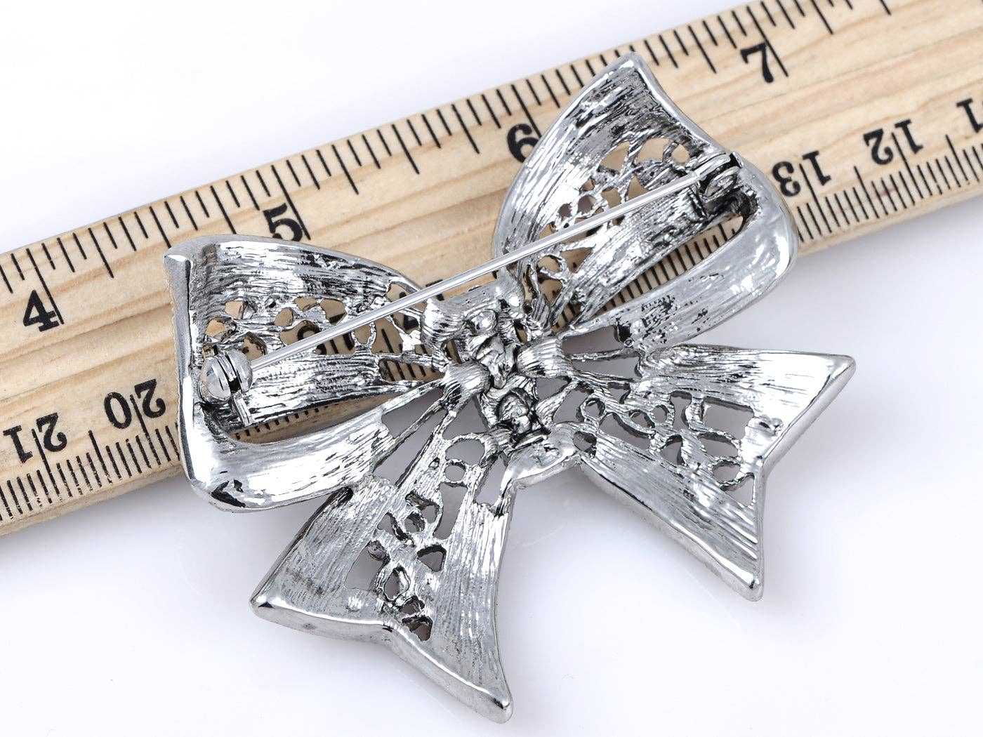 Silver Bow Brooch