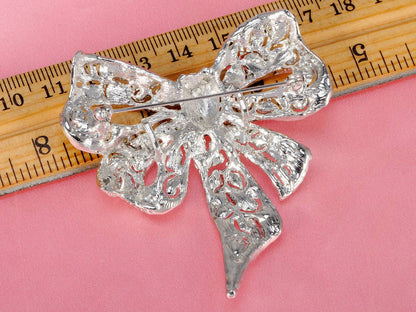 Silver Bow Brooch