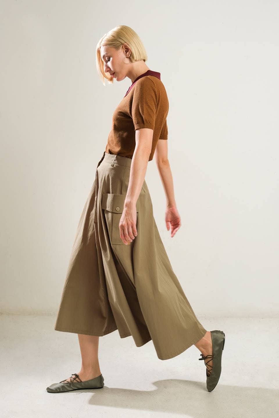 Full Midi Skirt with Pockets