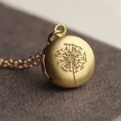 Botanical Round Engraved Locket