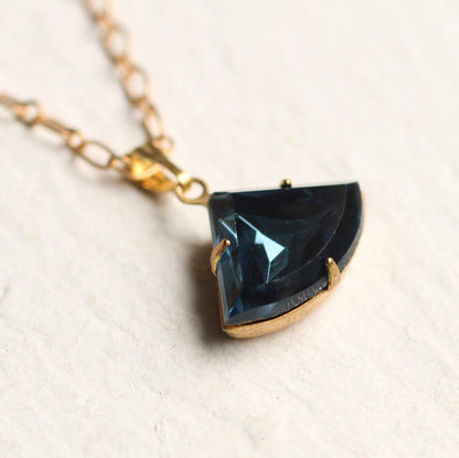 Navy Blue Art Deco Necklace