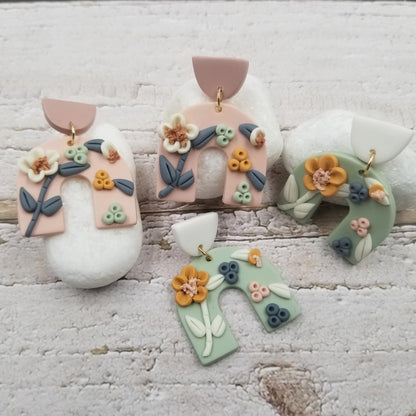 Floral Clay Earrings