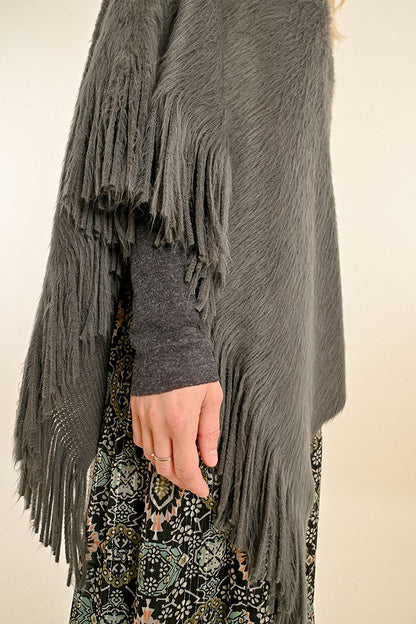 Soft Fringed Poncho