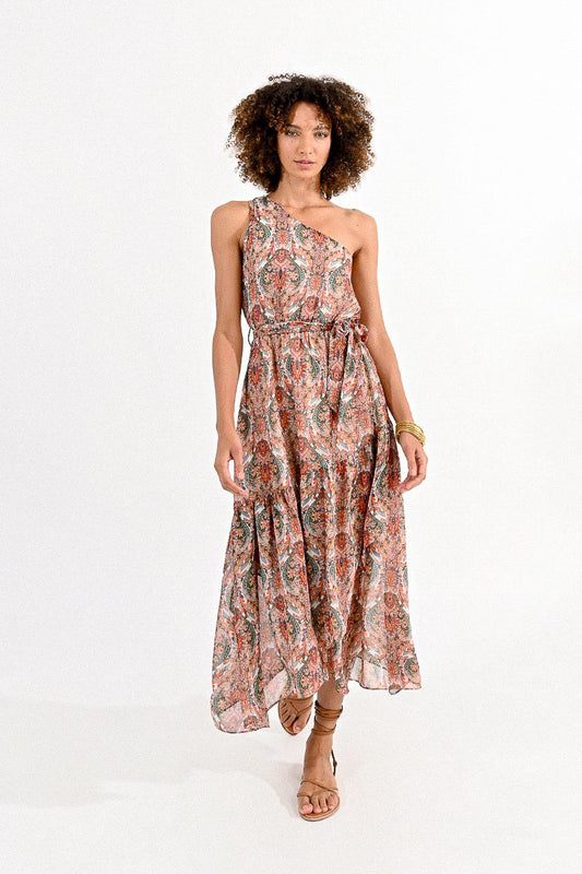 Printed One Shoulder Dress