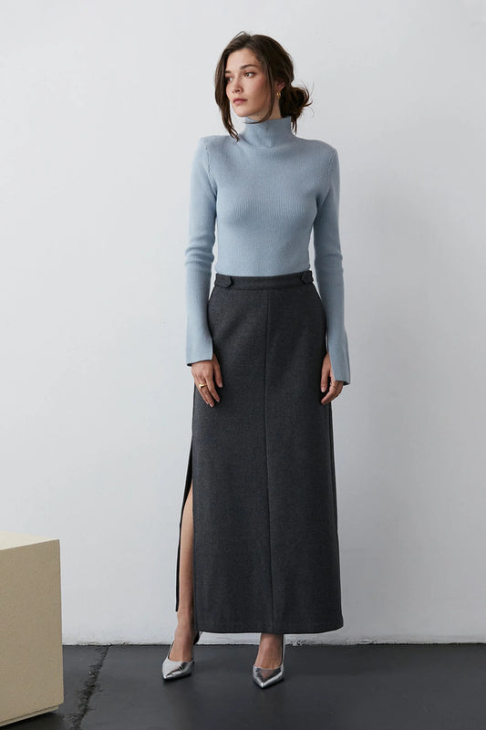 Cecy Wool Blend Maxi Skirt