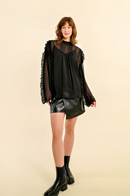 Ruffled Voile Blouse