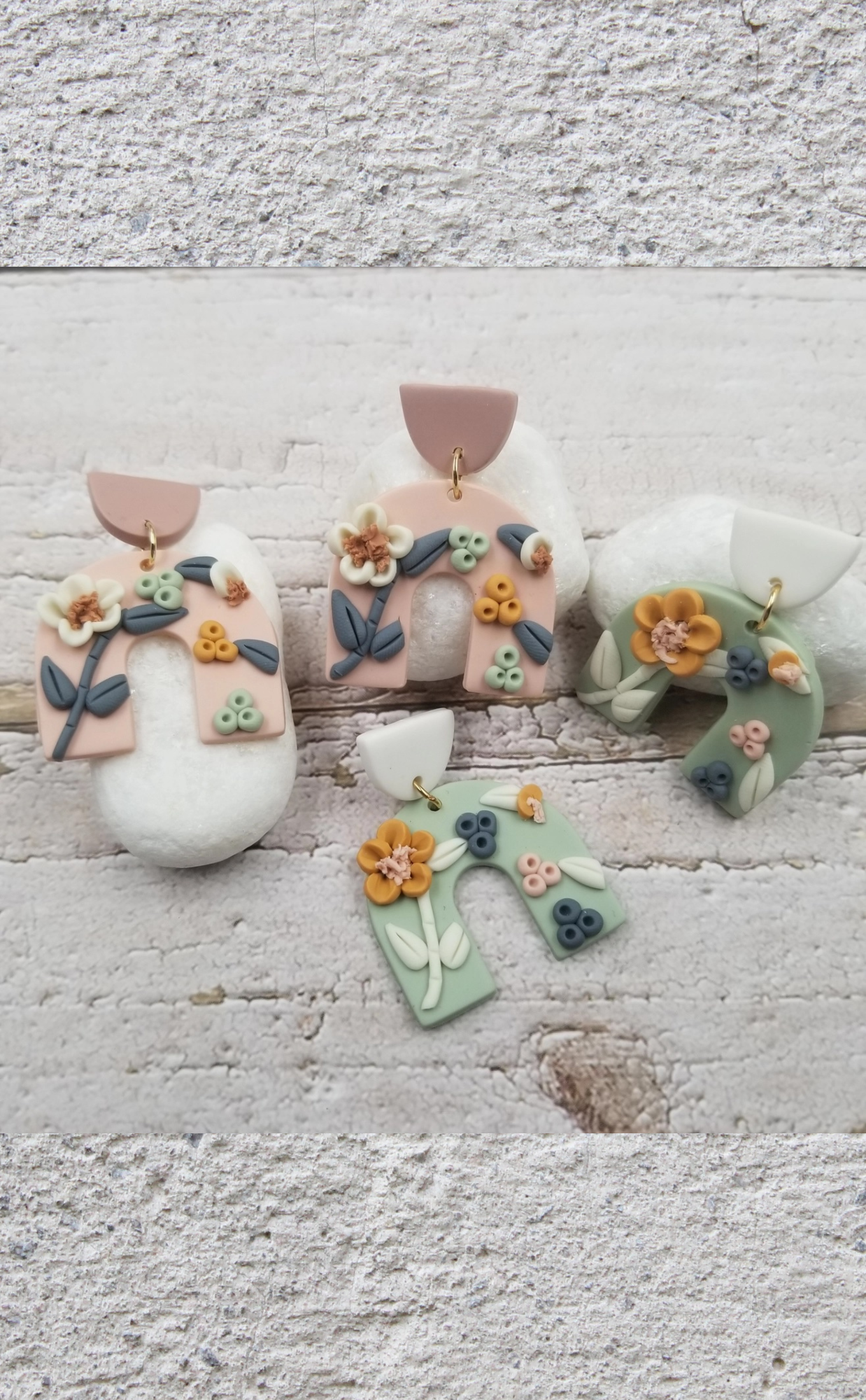 Floral Clay Earrings