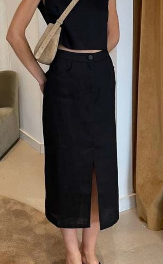 Raleigh Linen Midi Skirt