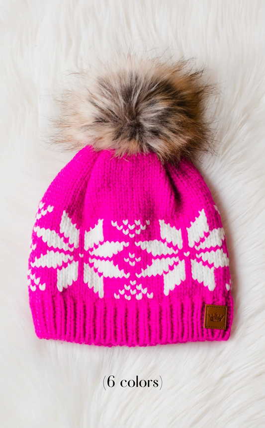 Snowflake Pom Hat