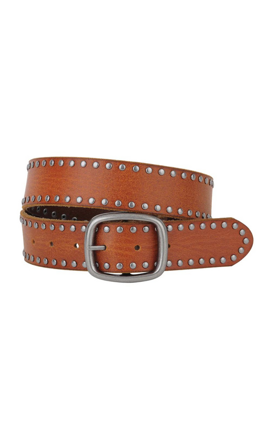 Stud Lined Leather Belt