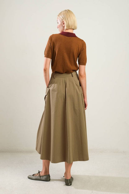 Full Midi Skirt with Pockets