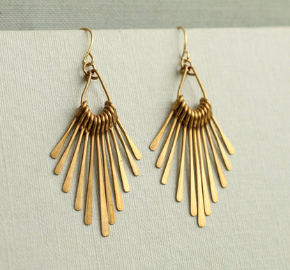 Art Deco Gold Fringe Earrings