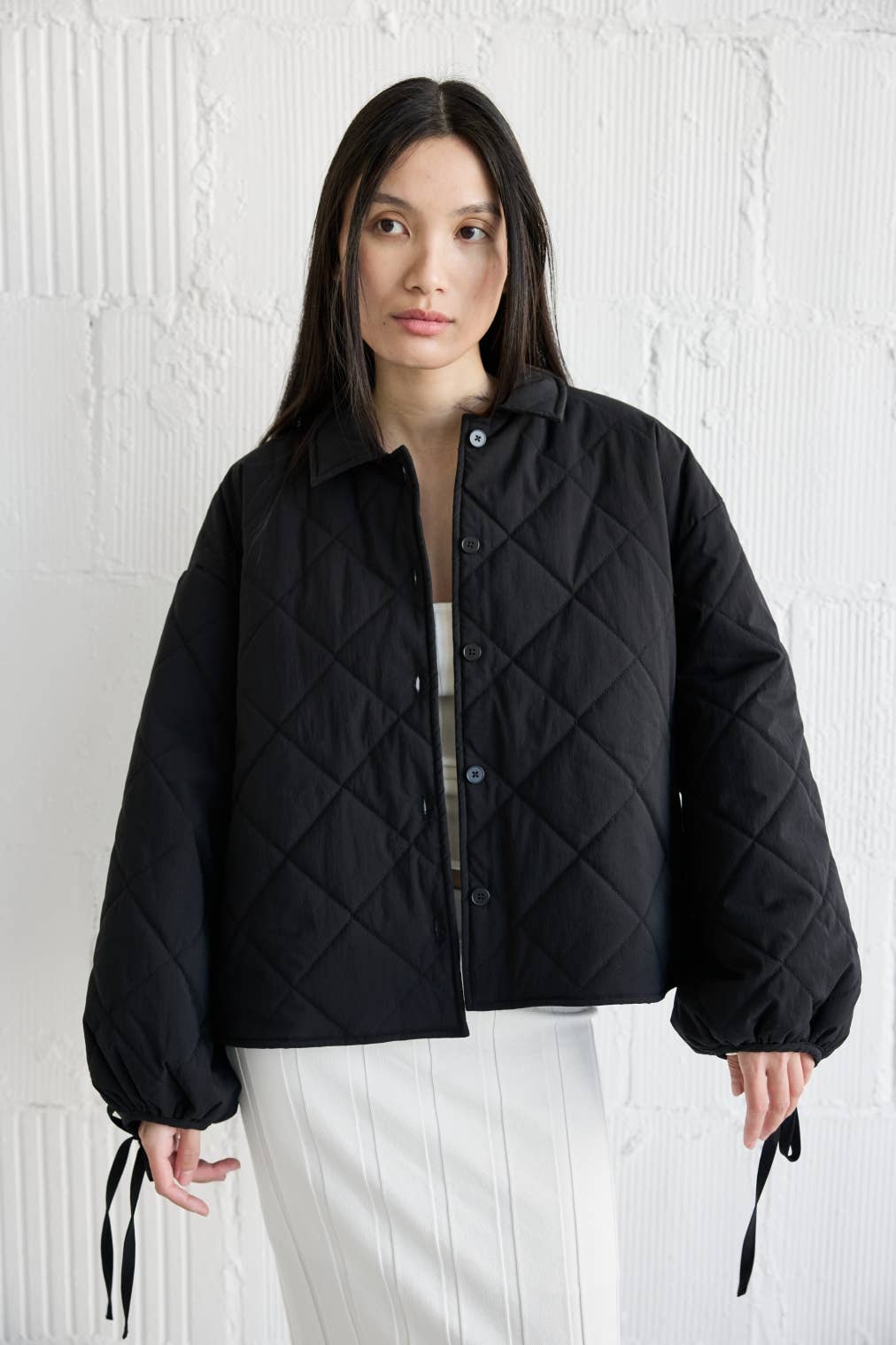 The Cameron Jacket | Oversized Quilted Wrist Tie Jacket