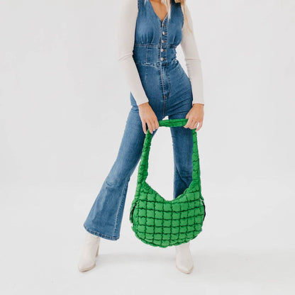 Carmen Quilted Hobo Tote Bag