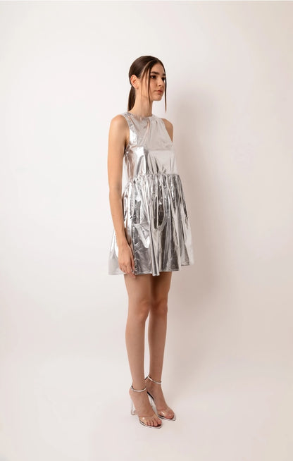 London Metallic Mini Dress