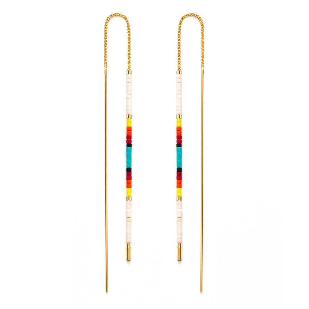 Miyuki Seed Bead Threader Earrings