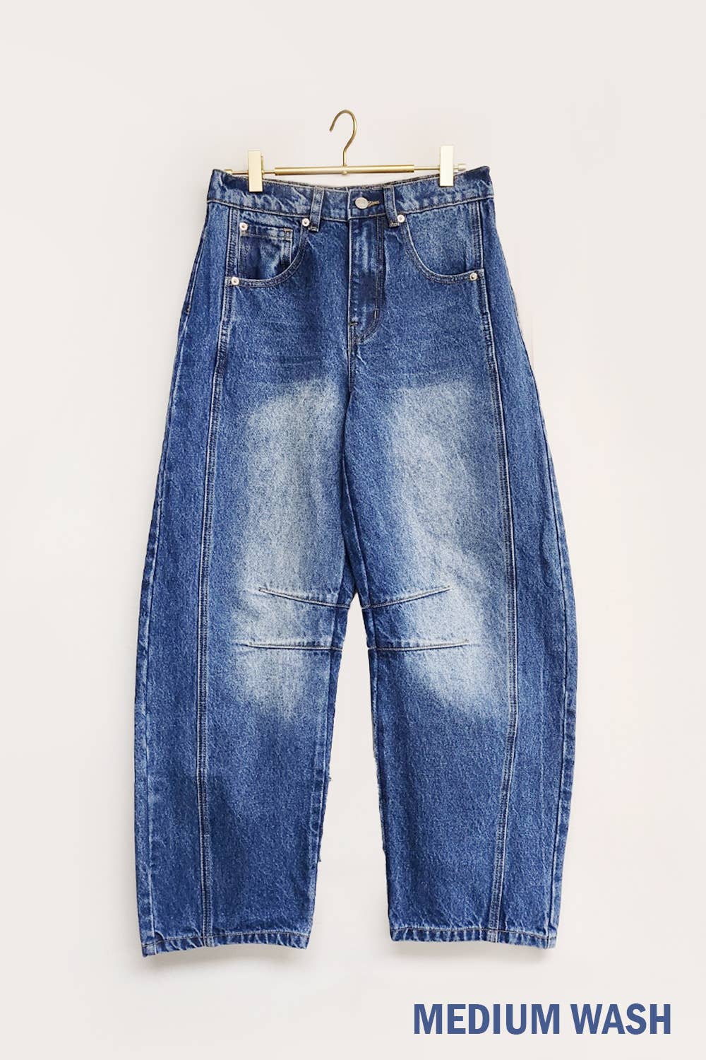 Relaxed Fit Cropped Barrel Jeans