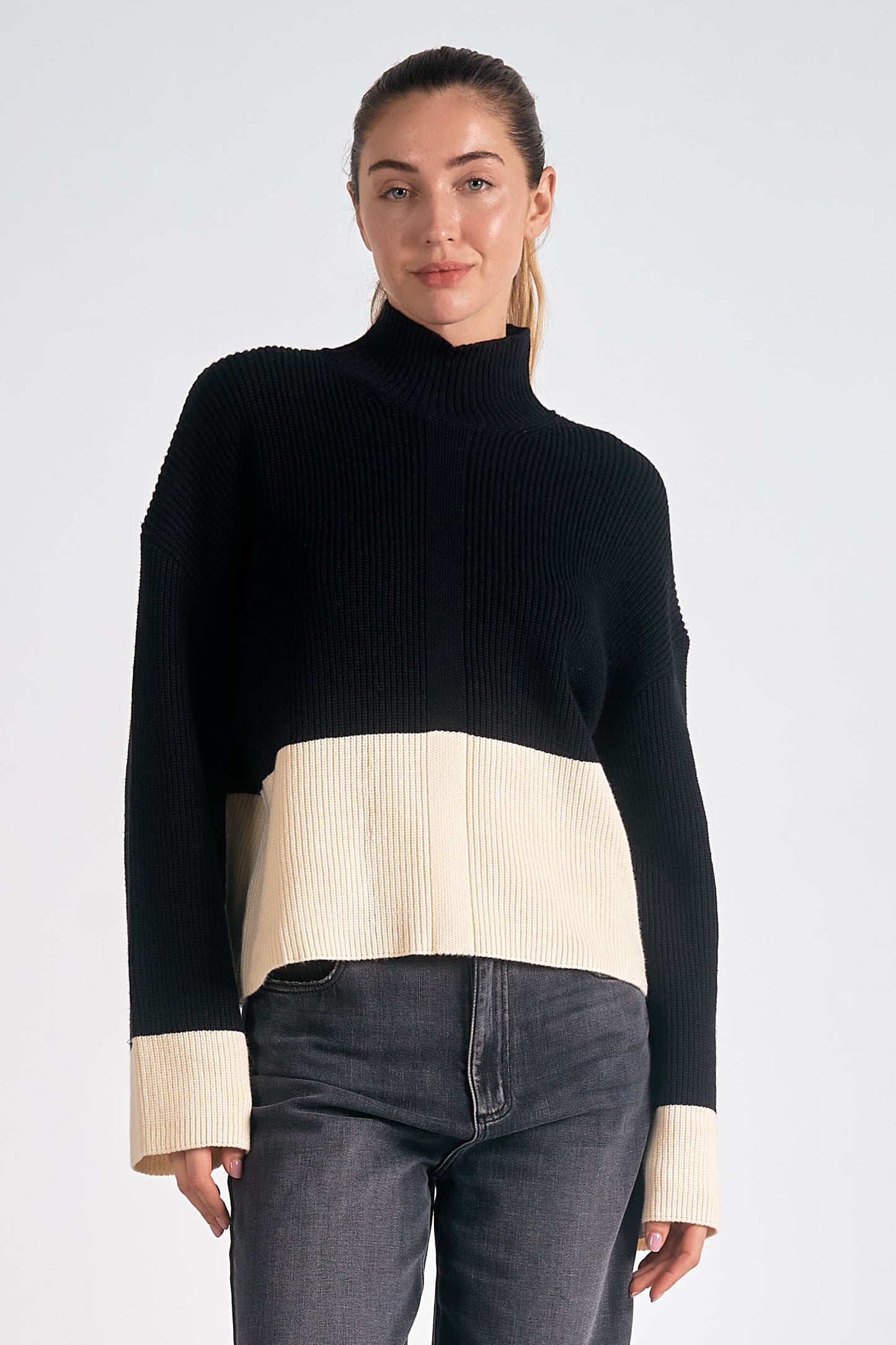 Jolene Color Block Turtleneck Sweater