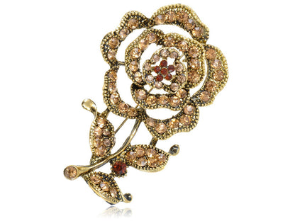 Amber Flower Brooch