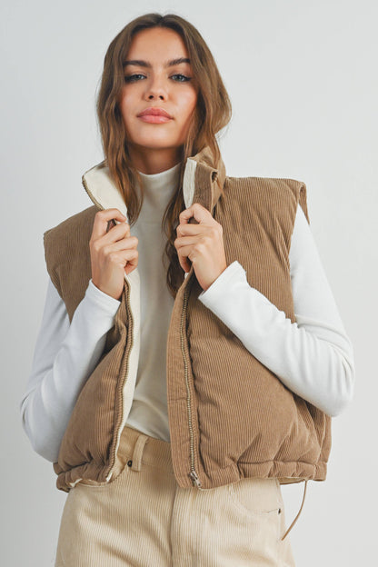 Corduroy Puffer Vest