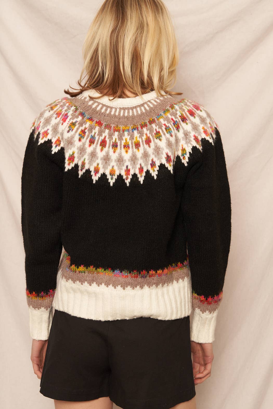 Fern & Feather Pattern Knit Sweater