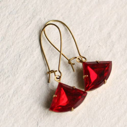 Ruby Red Deco Earrings