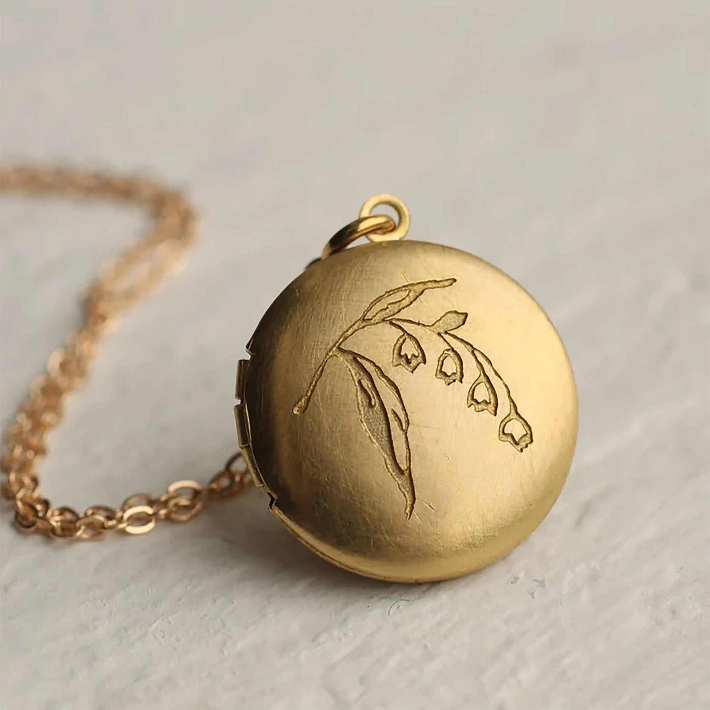 Botanical Round Engraved Locket