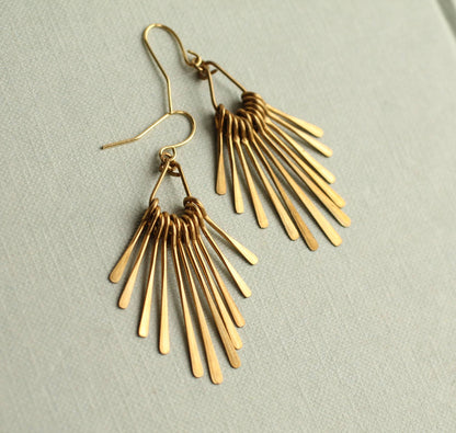 Art Deco Gold Fringe Earrings