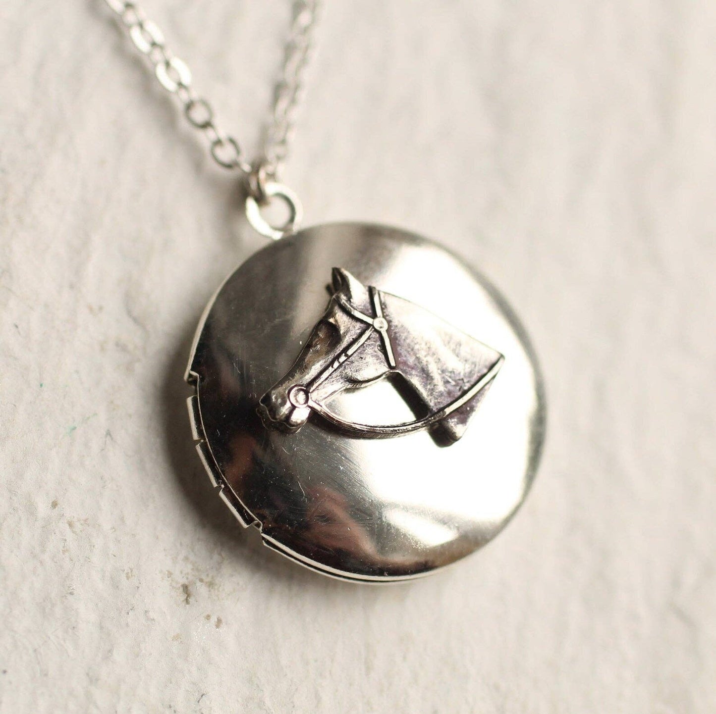 Silver Horse Head Locket