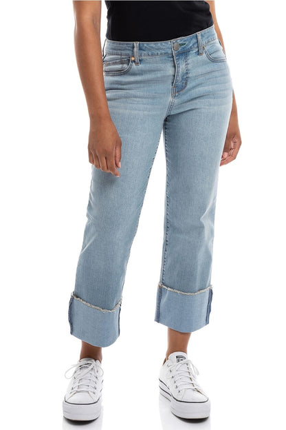 Deep Cuff Crop Straight Jean