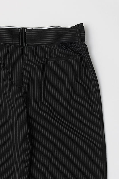 The Ginny Pants | Pinstripe Trousers w/ Belt