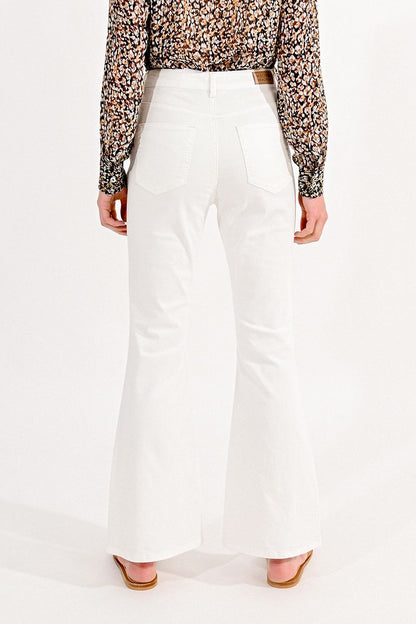 Kick Flare Jeans by Molly Bracken - White