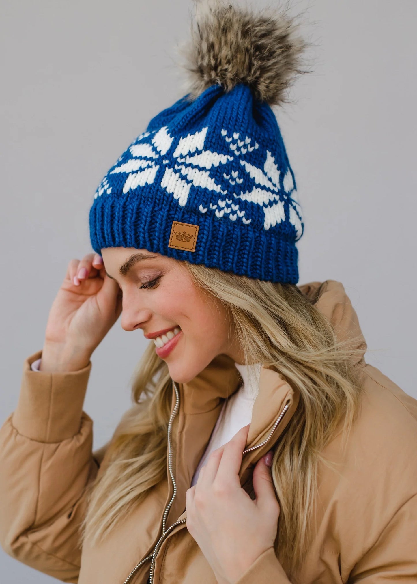 Snowflake Pom Hat